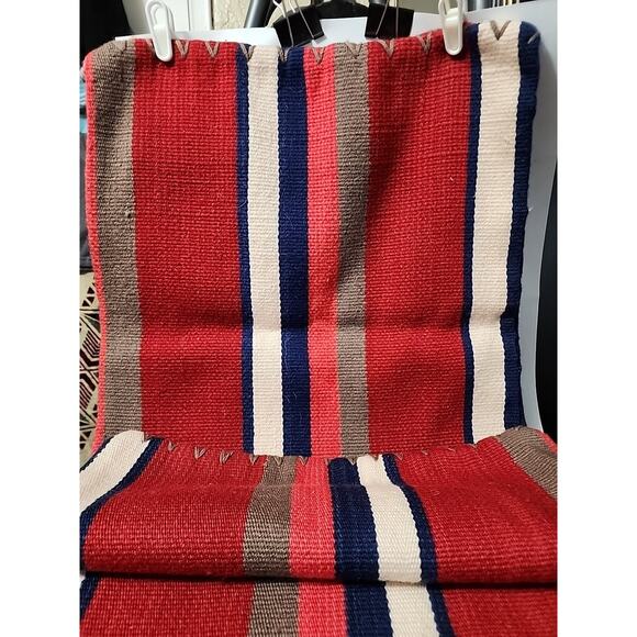 2 Pottery Barn Wool Pillow Cover 20×26 Southwest Stripe Blanket Stitch India 09 - Picture 2 of 6